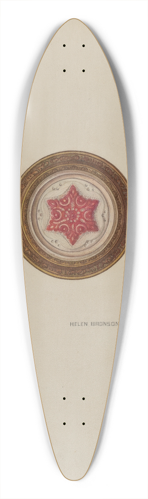 Helen Bronson - Mirror Support  Red Six Point Star 39.3 inch art pintail longboard deck