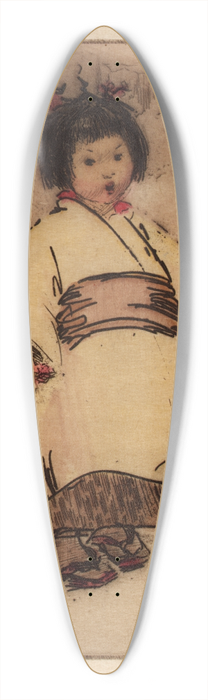 Helen Hyde - Blossom Child 39.3 inch art pintail longboard deck
