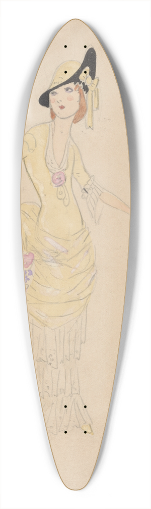 Helen Marguerite O'Kane - Bertha 39.3 inch art pintail longboard deck