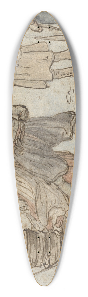 Hendrick Avercamp - Skaters on the Ice, a Man Pushing a Sledge and a Kolf-player 39.3 inch art pintail longboard deck