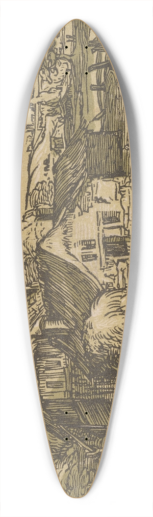 Hendrick Goltzius - Landschaft Mit Bauerngehft 39.3 inch art pintail longboard deck