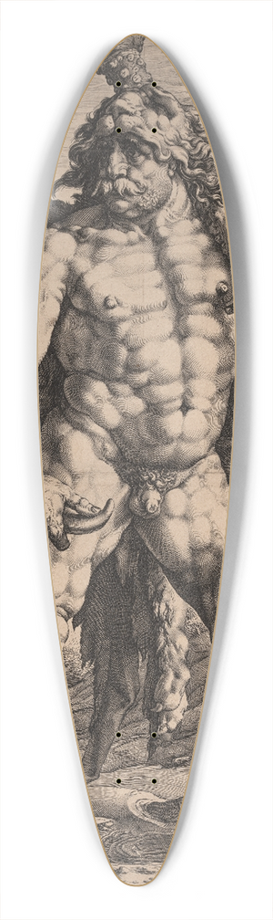 Hendrick Goltzius - The Great Hercules 39.3 inch art pintail longboard deck