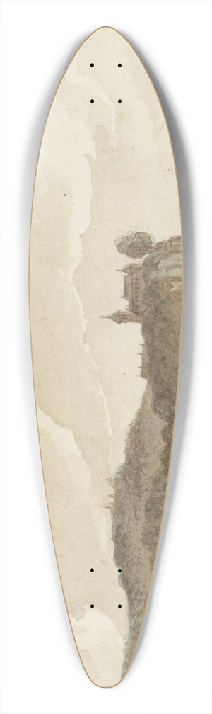 Hendrik Abraham Klinkhamer - Rivierlandschap met Chokier aan de Maas 39.3 inch art pintail longboard deck