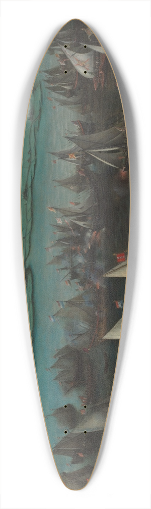 Hendrik Cornelisz. Vroom - Battle between Dutch and Spanish Ships on the Haarlemmermeer 39.3 inch art pintail longboard deck