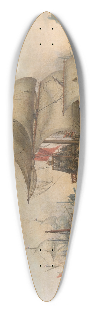 Hendrik Cornelisz. Vroom - Dutch Ships Ramming Spanish Galleys off the English Coast, 3 October 1602 39.3 inch art pintail longboard deck