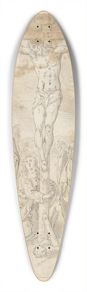 Hendrik de Clerck - Christ on the Cross between the Virgin and St. John with Scenes of the Passion in theBackground 39.3 inch art pintail longboard deck
