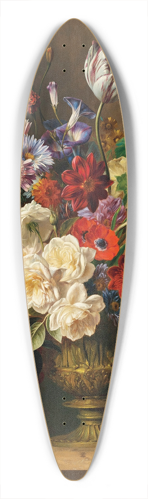 Hendrik Reekers - Still life with summer flowers 39.3 inch art pintail longboard deck