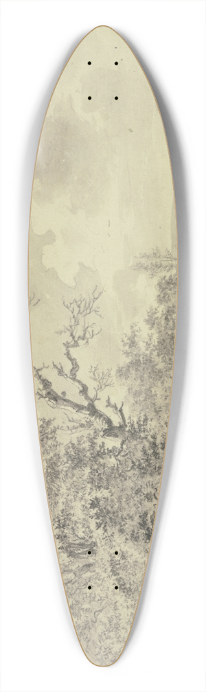 Hendrik Schepper - Am Waldesrand am Wasser ein Hirte mit Vieh 39.3 inch art pintail longboard deck