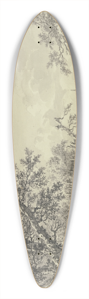 Hendrik Schepper - Am Waldesrand bei einem Zaun Vieh und ein Hirte 39.3 inch art pintail longboard deck