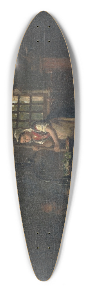 Hendrik Valkenburg - Buerliches Kcheninterieur. 39.3 inch art pintail longboard deck
