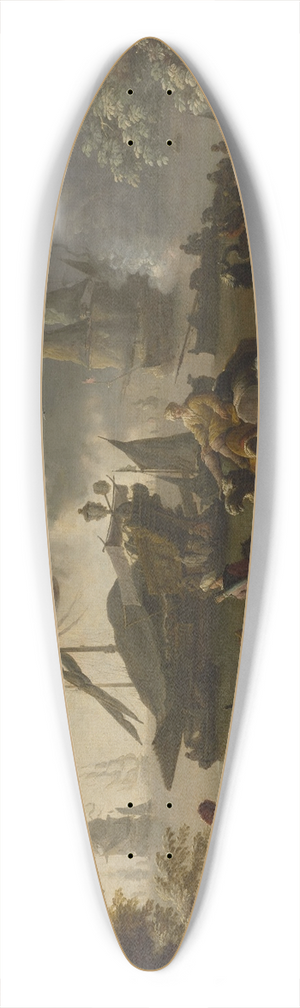 Hendrik van Minderhout - Scene in an Eastern port 39.3 inch art pintail longboard deck