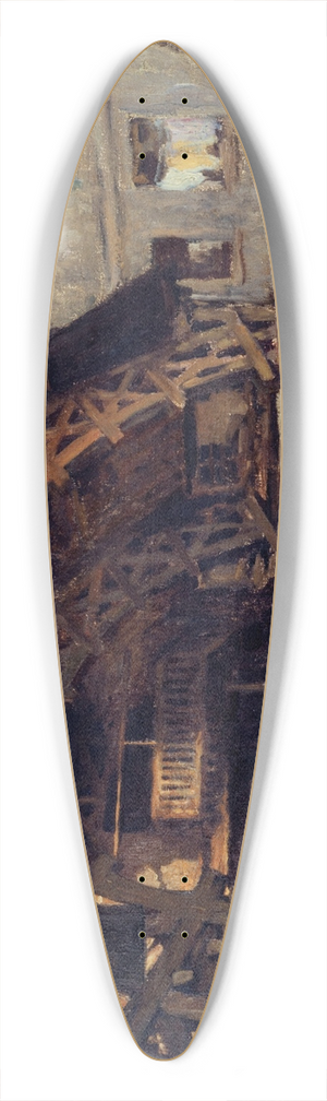 Henri Dabadie - LAuberge du Compas-dOr, rue Montorgueil. 39.3 inch art pintail longboard deck