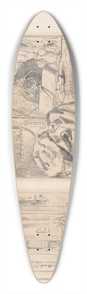 Henri de Braekeleer - The Hornblower 39.3 inch art pintail longboard deck