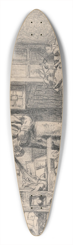 Henri de Braekeleer - The Plate Printer 39.3 inch art pintail longboard deck
