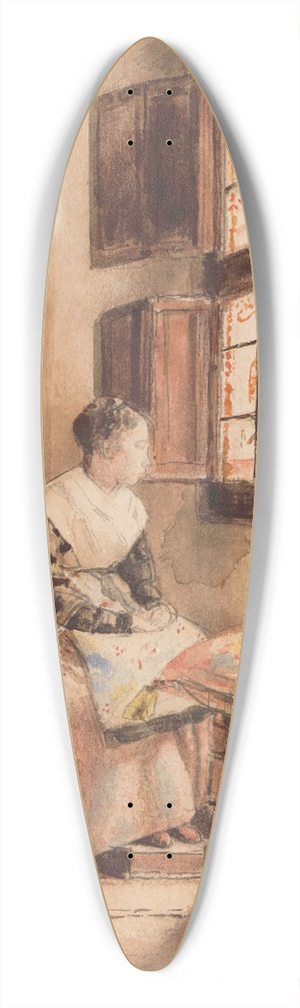 Henri de Braekeleer - Waiting 39.3 inch art pintail longboard deck