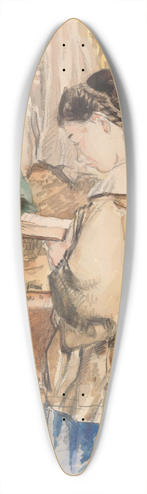 Henri de Braekeleer - Woman Reading 39.3 inch art pintail longboard deck