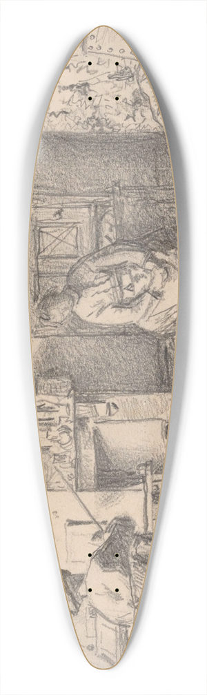 Henri de Braekeleer - Workshop of the Painter 39.3 inch art pintail longboard deck