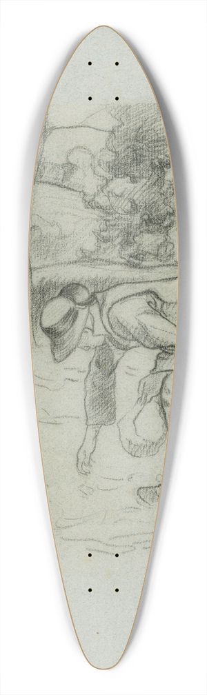 Henri Delavalle - Le Ramasseur de chtaignes 39.3 inch art pintail longboard deck Henri Delavalle - Le Ramasseur de chtaignes 39.3 inch art pintail longboard deck