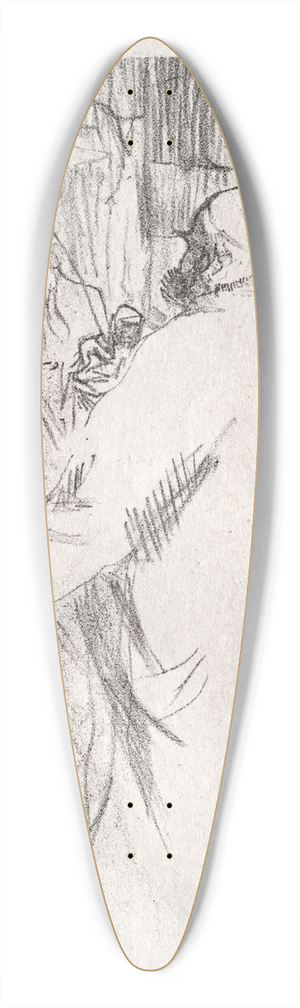 Henri de Toulouse-Lautrec - Au pied du Sina:  Clemenceau  Busk 39.3 inch art pintail longboard deck