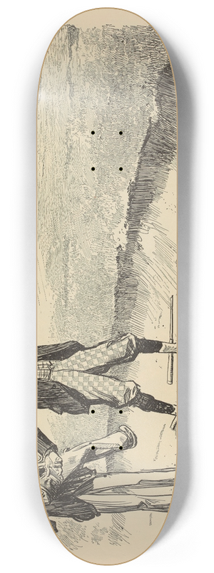Charles Dana Gibson - A day at golf 8.25 inch art skate deck