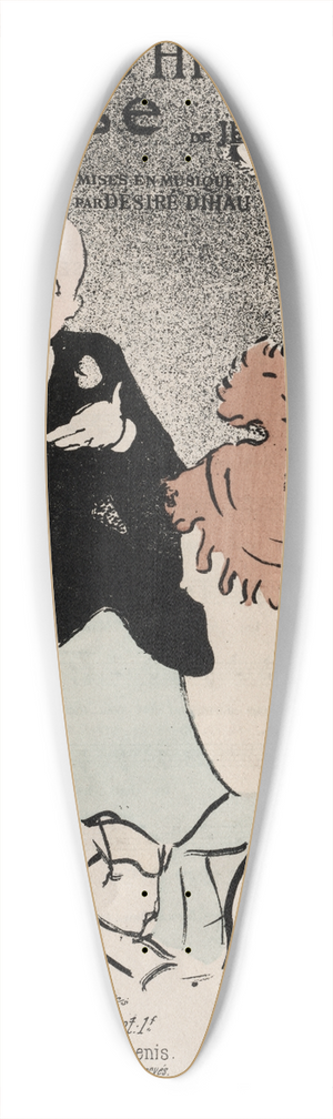 Henri de Toulouse-Lautrec - Les Vieilles Histoires, Sagesse 39.3 inch art pintail longboard deck Henri de Toulouse-Lautrec - Les Vieilles Histoires, Sagesse 39.3 inch art pintail longboard deck