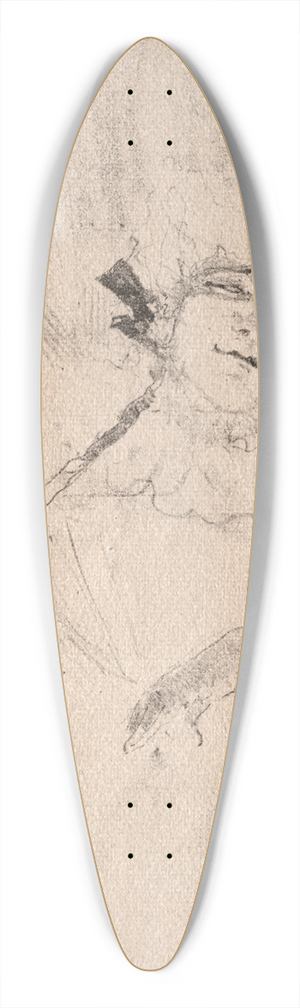 Henri de Toulouse-Lautrec - Yvette Guilbert:  Chanson Ancienne 39.3 inch art pintail longboard deck
