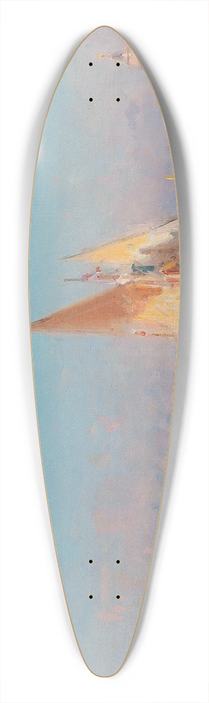 Henri Duvieux - Venice, a view of Santa Maria della Salute at sunset, 39.3 inch art pintail longboard deck