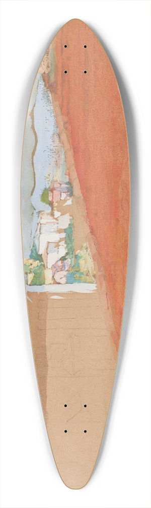 Henri-Edmond Cross - Les Toits rouges, ze 39.3 inch art pintail longboard deck