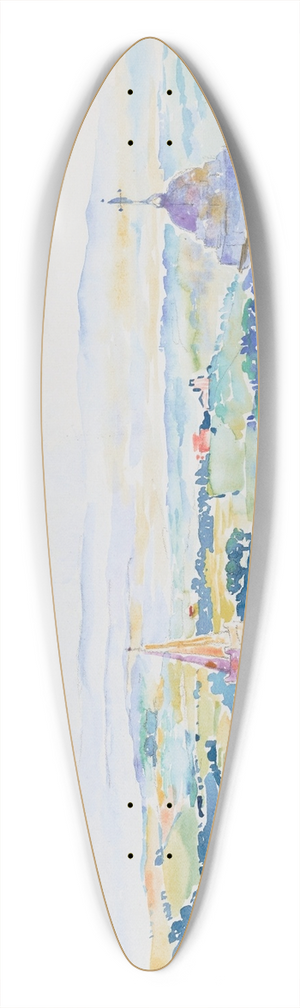 Henri-Edmond Cross - Prouse, la terrasse 39.3 inch art pintail longboard deck Henri-Edmond Cross - Prouse, la terrasse 39.3 inch art pintail longboard deck