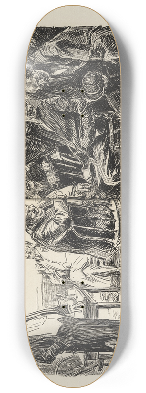 Charles Dana Gibson - Advice to the mentally feeble  keep out of politics 8.25 inch art skate deck