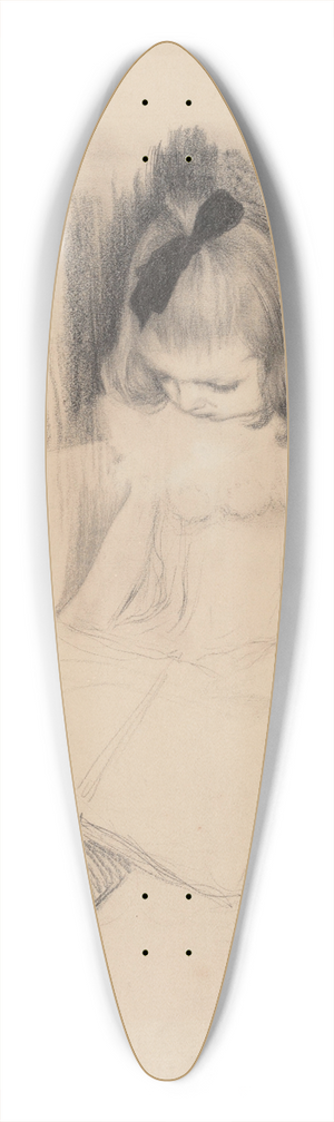 Henri Evenepoel - Girl Reading 39.3 inch art pintail longboard deck