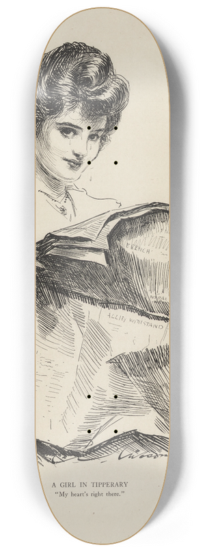 Charles Dana Gibson - A girl in Tipperary 8.25 inch art skate deck Charles Dana Gibson - A girl in Tipperary 8.25 inch art skate deck