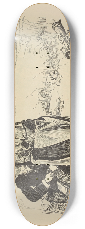 Charles Dana Gibson - A good game for two 8.25 inch art skate deck