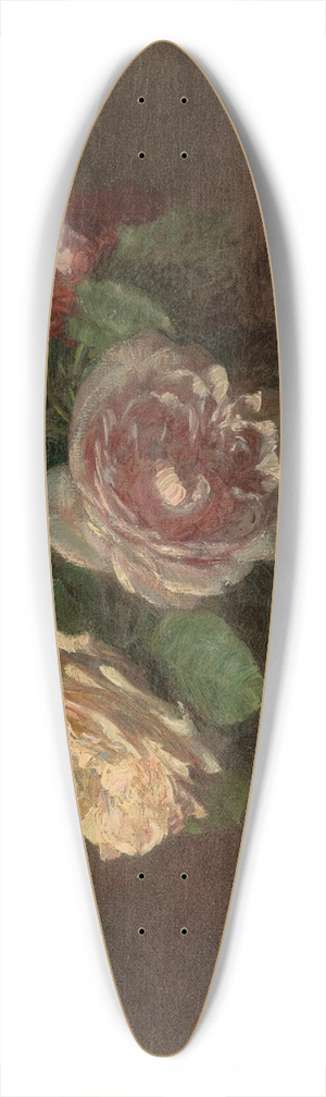 Henri Fantin-Latour - Roses in a Bowl 39.3 inch art pintail longboard deck