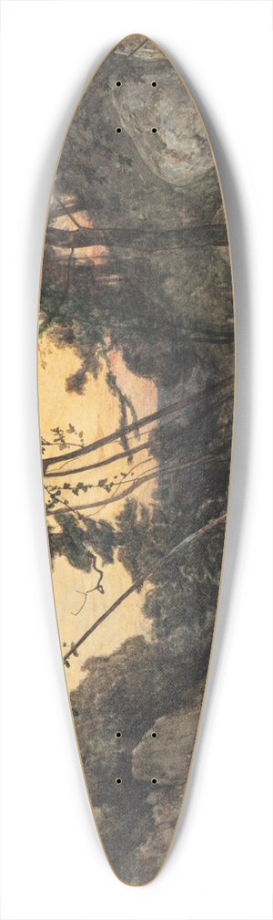 Henri-Joseph Harpignies - A clearing at sunset 39.3 inch art pintail longboard deck