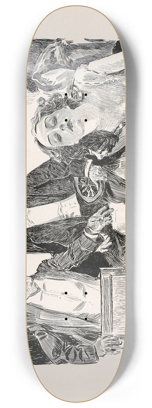 Charles Dana Gibson - An argument with the leading lady 8.25 inch art skate deck