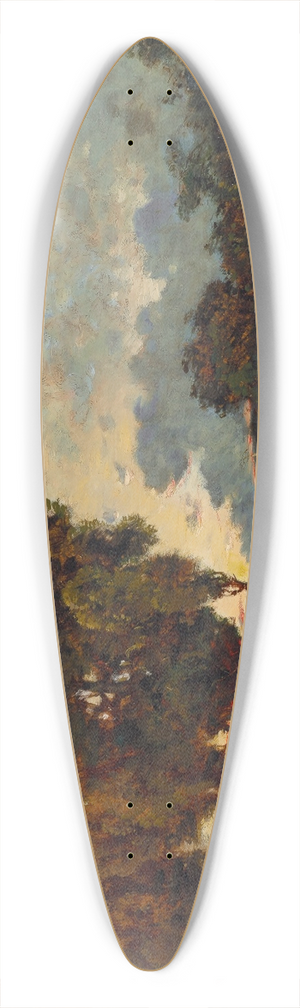 Henri-Joseph Harpignies - Soleil couchant sur lAllier 39.3 inch art pintail longboard deck Henri-Joseph Harpignies - Soleil couchant sur lAllier 39.3 inch art pintail longboard deck