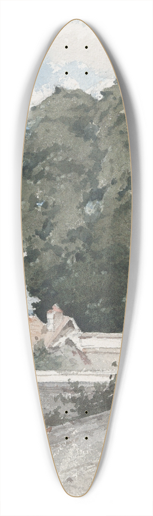 Henri-Joseph Harpignies - View from the Ramparts at Chartres 39.3 inch art pintail longboard deck