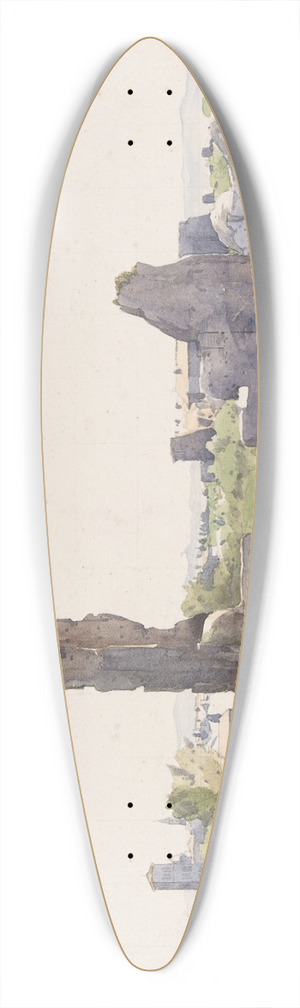 Henri-Joseph Harpignies - View of the Colosseum from the Basilica of Domitian and the Flavian Palace, Rome 39.3 inch art pintail longboard deck