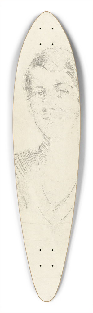 Henrik Lund - Portrait of a woman 39.3 inch art pintail longboard deck