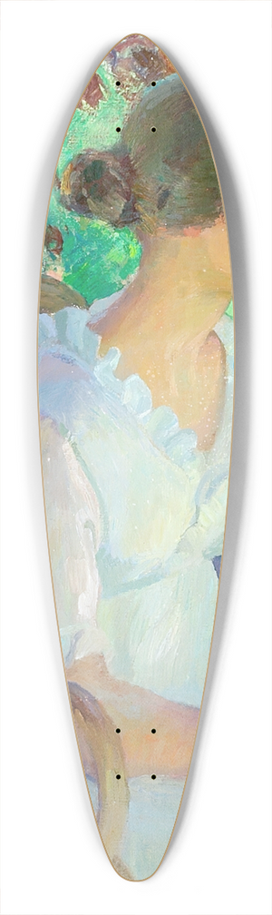 Henrik Schouboe - Haveexterir med siddende kvinde i lys kjole 39.3 inch art pintail longboard deck Henrik Schouboe - Haveexterir med siddende kvinde i lys kjole 39.3 inch art pintail longboard deck