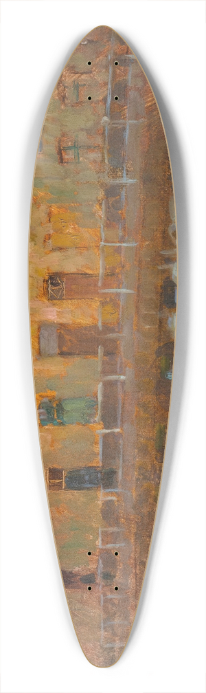 Henri Le Sidaner - Houses In Bruges 39.3 inch art pintail longboard deck