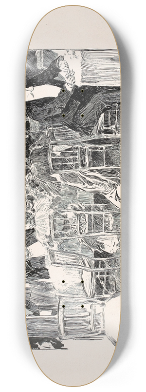 Charles Dana Gibson - At DArmenonville 8.25 inch art skate deck Charles Dana Gibson - At DArmenonville 8.25 inch art skate deck
