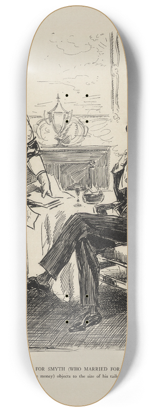Charles Dana Gibson - A tragic moment for Smyth (Who married for a home) 8.25 inch art skate deck