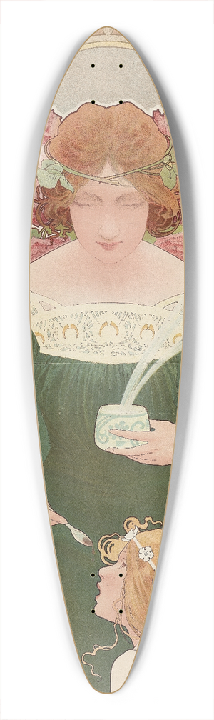 Henri Privat-Livemont - Helm Cocoa 39.3 inch art pintail longboard deck