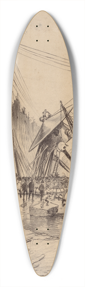 Henrique Alvim Corra - Humans Dissecting Martian War Machines 39.3 inch art pintail longboard deck