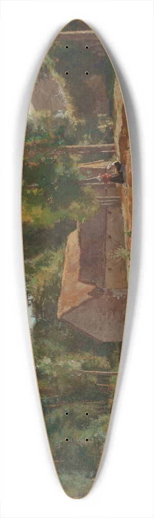 Henri Stanislas Rouart - Paysage  la Ferme 39.3 inch art pintail longboard deck Henri Stanislas Rouart - Paysage  la Ferme 39.3 inch art pintail longboard deck