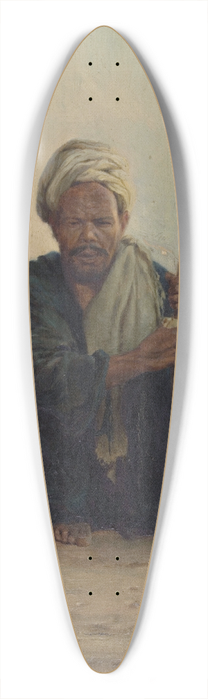 HenryBrokman - Louxor, arabe tenant un bton assis dans une rue 39.3 inch art pintail longboard deck