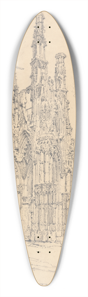 Henry Edridge - South Porch of Notre Dame, Louviers 39.3 inch art pintail longboard deck