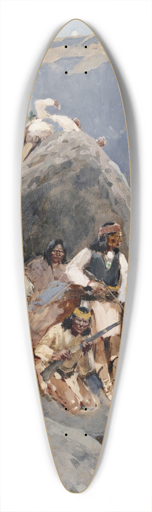 Henry Farny - Apache Indians in the Mountains 39.3 inch art pintail longboard deck